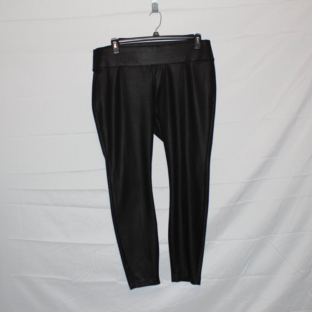 d. jeans Black Coated Leggings, Size 16 - Like New